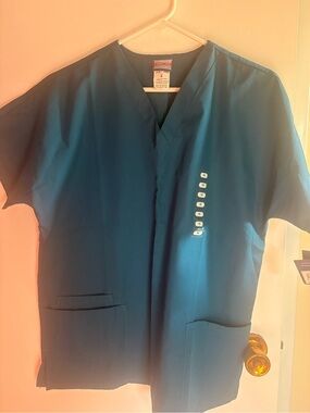 Cherokee Teal V-Neck Workwear Scrub Top